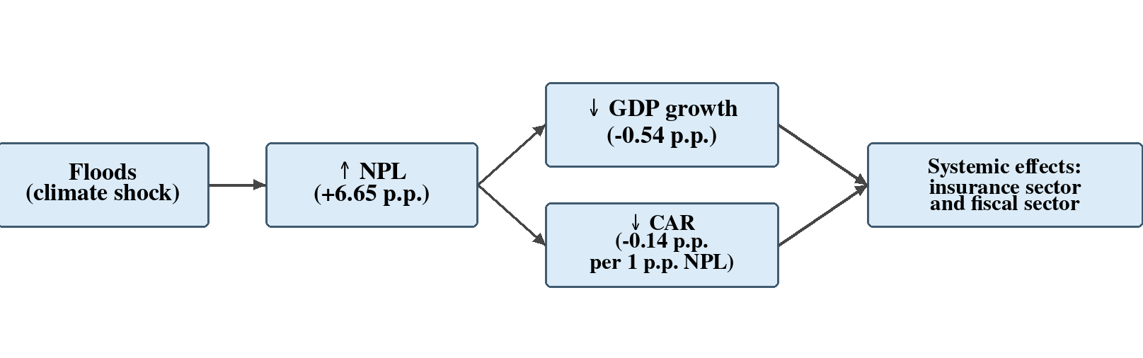 Transmission chain of a physical climate shock through Montenegro’s financial and macroeconomic system